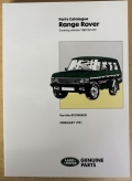 Parts Catalogue Range Rover 1986 to 1991
